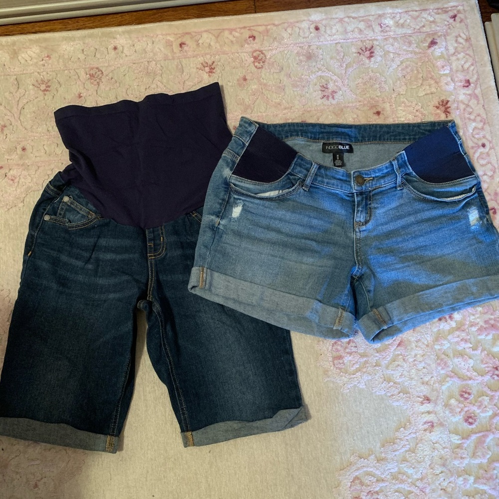 Maternity jean shorts bundle